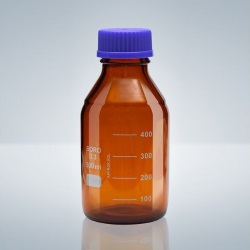 Fľaša s GL uzáverom, BORO-3.3, hnedá, 100 ml